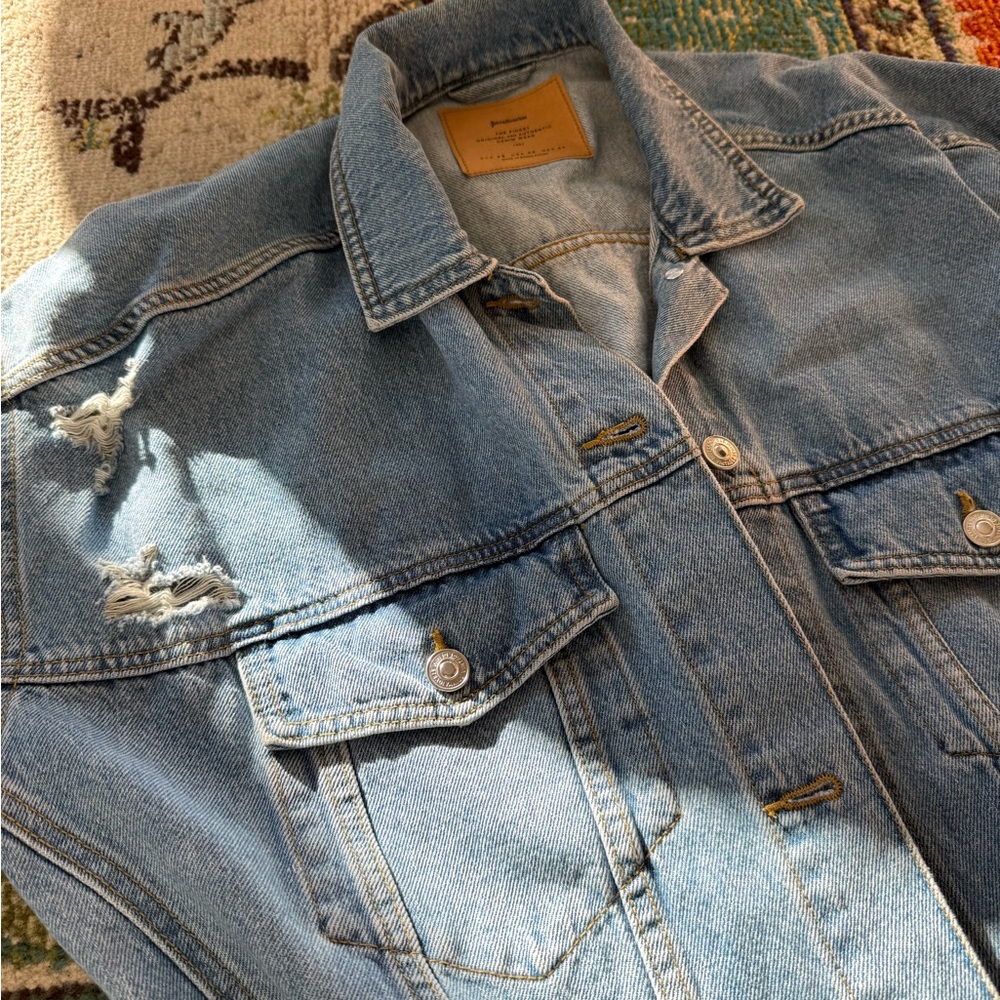 Baggy Distressed Light Blue Jean Jacket